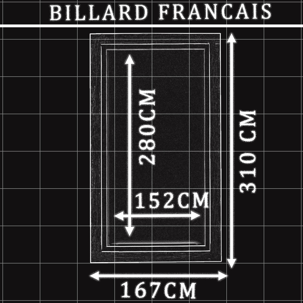 Taille du billard Français 